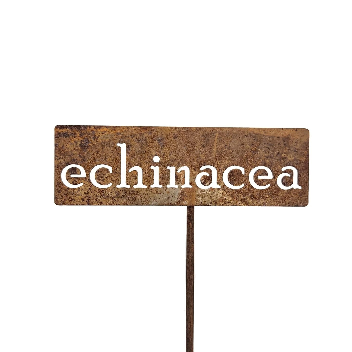 Classic Metal Garden Markers 19 Inches Tall (echinacea, Naturally Rusted)