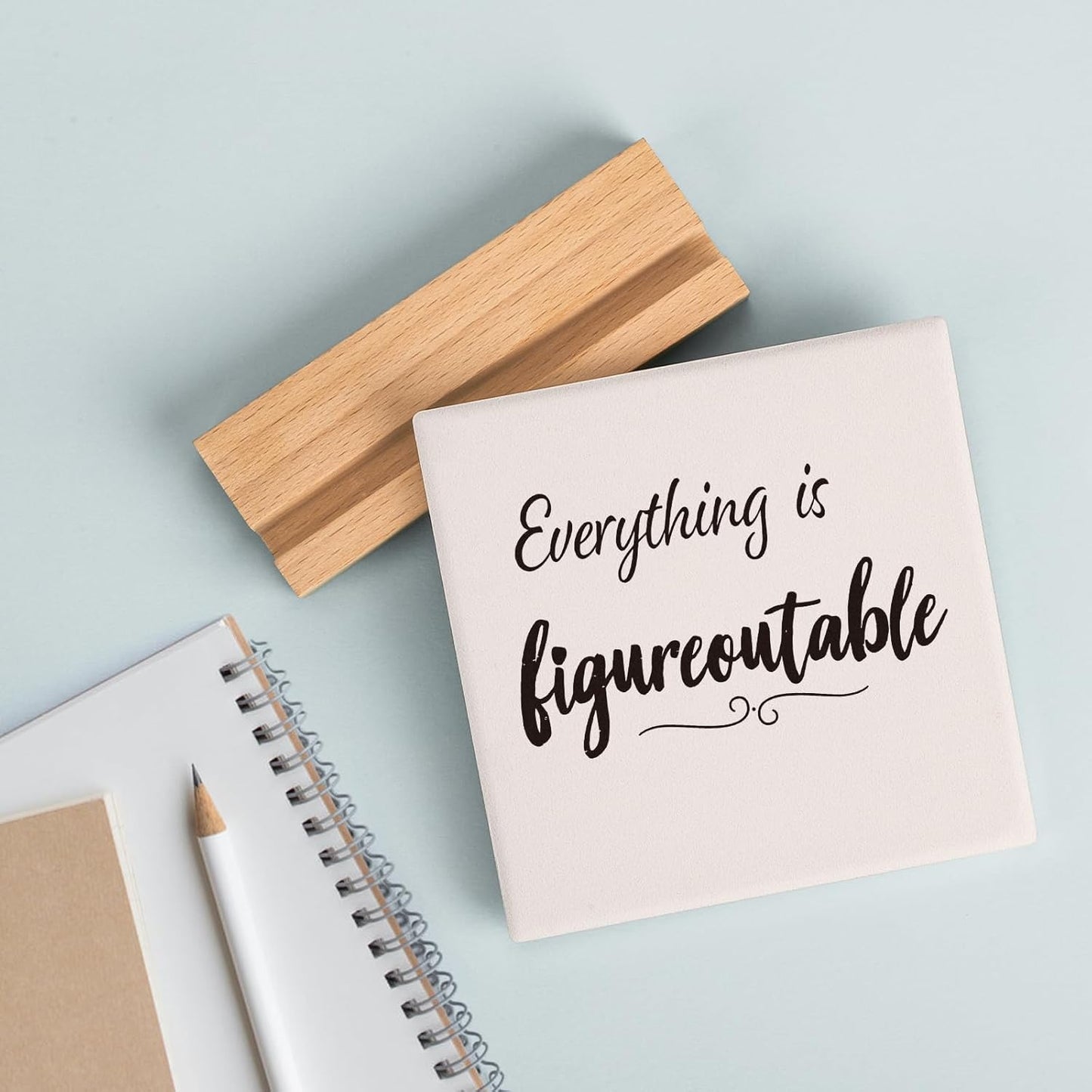 Inspirational Gifts for Team Coworker Friend Graduates Teenage Girl Boy, Encouragement Positive Office Decor Accessories Cheer Up Plaque - Everything is Figureoutable Mental Health Sign