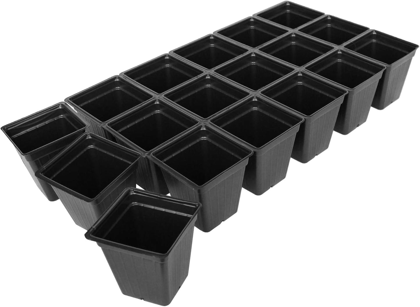 Handy Pantry Black Plastic Garden Tray Inserts - 20 Sheets of 18 Planting Pot Cells Each - 3x6 Configuration - Perforated - Nursery, Greenhouse, Gardening