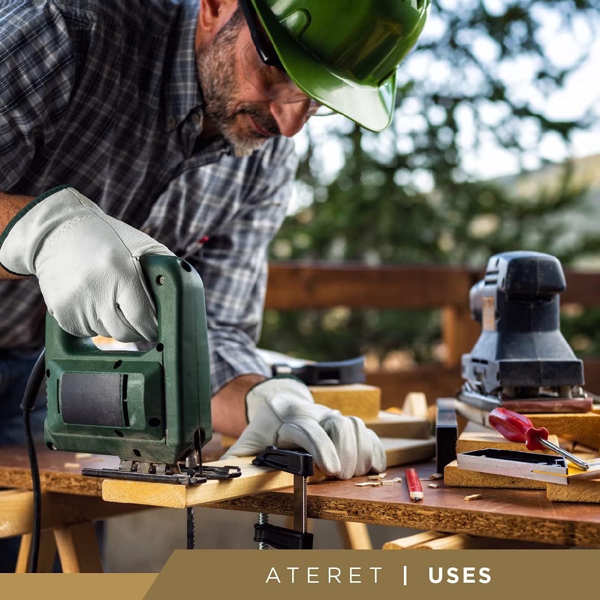 ATERET 120 Pairs Large Heavy Duty Durable Cowhide Leather Work Gloves I Driver Gloves for Truck Driving, Warehouse, Gardening, Farming