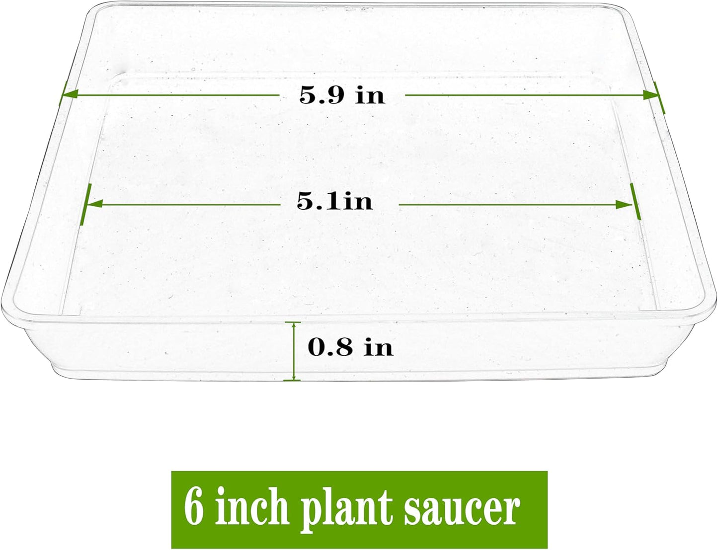 Square Plant Saucer 6inch 5 Pack, Plastic Plant Saucers, Plant Water Dray Tray, 8 10 12 14 16 18 20 Inch Garden Planters for for Pots Base Indoors and Outdoors Plants（6 inch Black）
