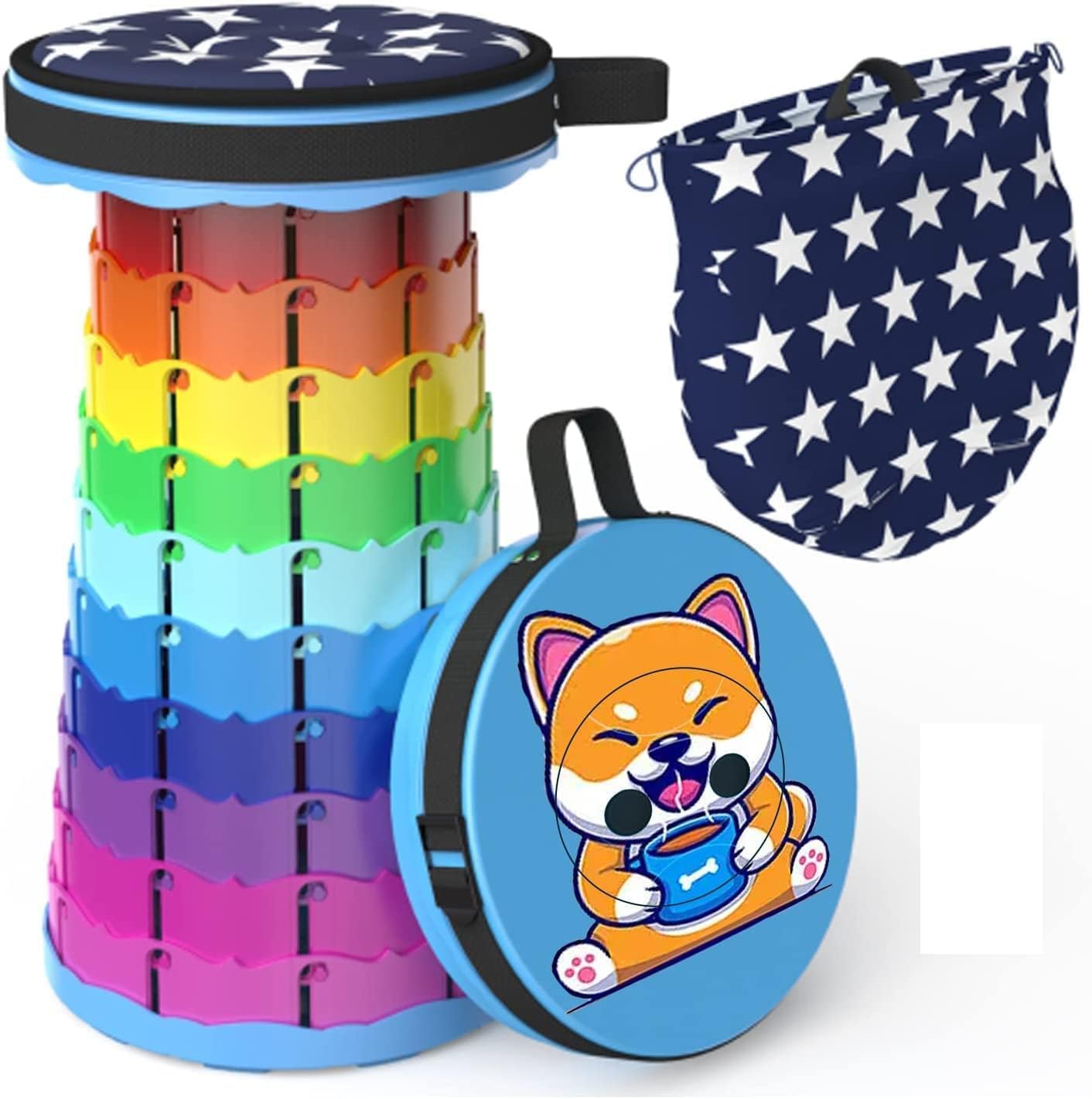 Alevmoom Folding Stool, Adjustable, Portable, Lightweight, Safety and Stability, Multi-Application