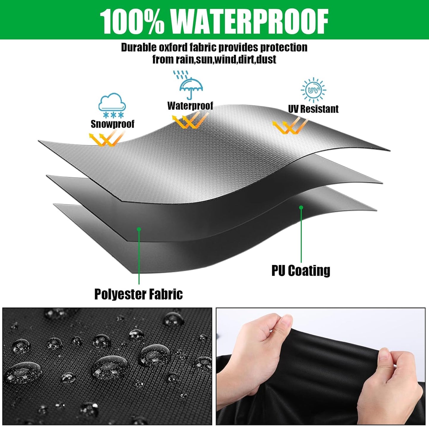 Outdoor Prep Table Cover, 36 x 30 x 35 Inch Waterproof Stainless Steel Prep Cart Table Cover for Outdoor Kitchen Grill Cart Pizza Oven