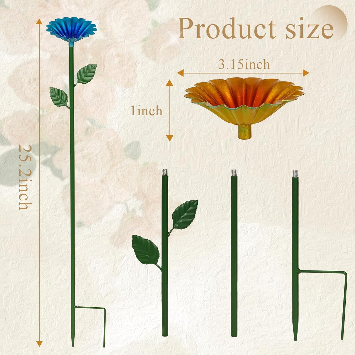 8 Pack Bee Watering Station, Bee Bath for Garden Metal Bee Water Feeder with Flower Design, Colorful Butterfly Bee Bath Bowl for Outdoor Garden Yard Decor