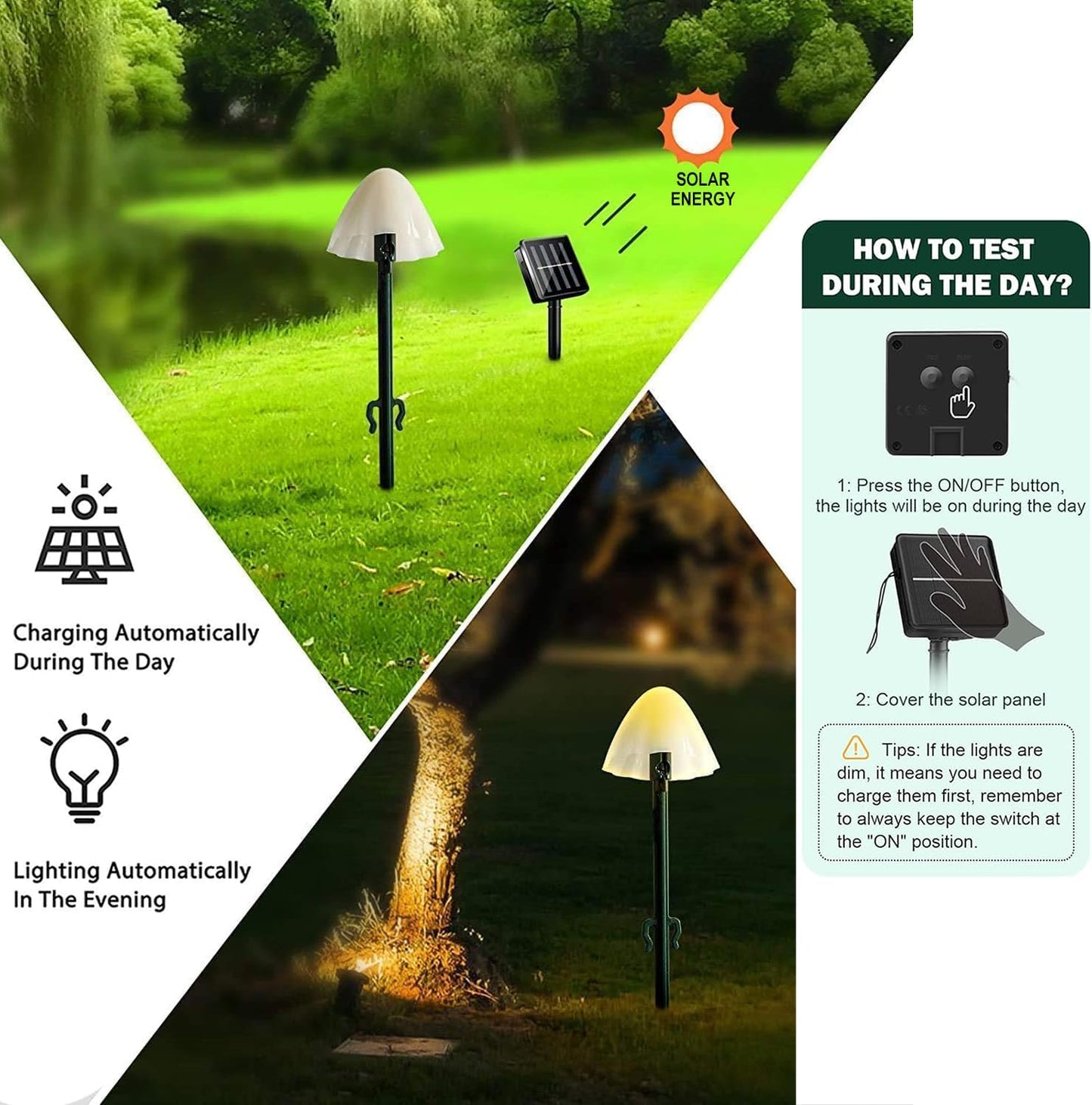 Outdoor Solar Garden Lights, Mini Solar Mushroom Light Outdoor Waterproof Cute Mushroom Shaped Pathway Landscape Lights for Yard Patio Party Wedding Festival Decoration (Warm White)
