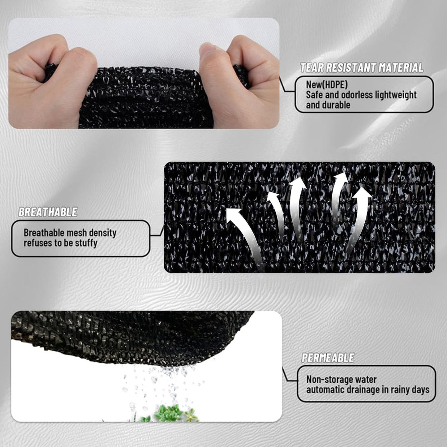 Cool Area 90% Sun Shade Cloth Mesh Tarp with Grommets for Plant Cover 8x16ft Patio Canopy Garden Pergola Blackhouse Car Barn Kennel Black