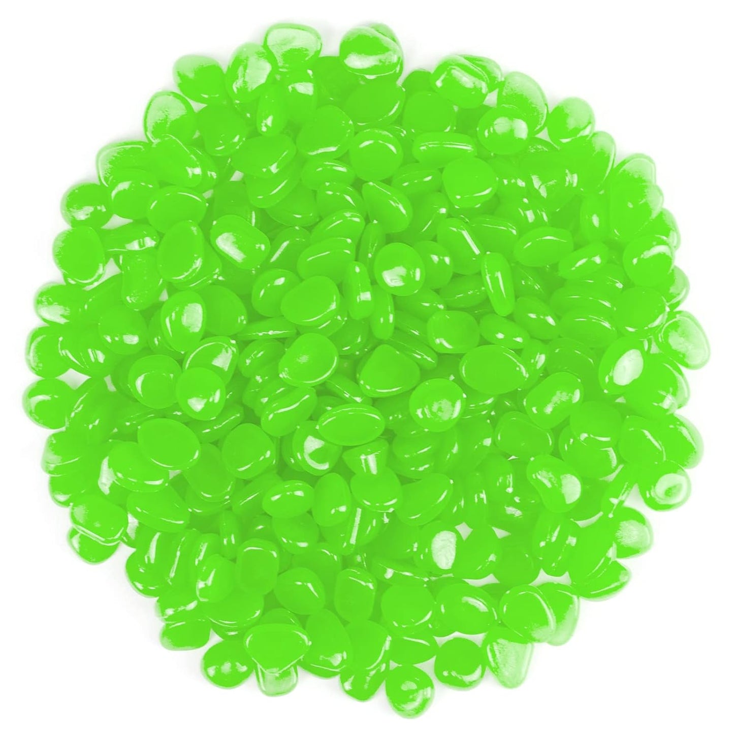 1000PCS Green Long Term Glowing Decorative Stone, Glow in The Dark Rocks Light Perfect Indoor Outdoor Decor Fit for Garden Sidewalk Fish Tank Grass Flower Pots (0.3-04in/0.8-1cm)