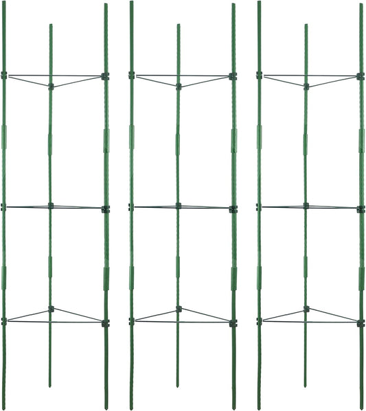Gardzen 3-Pack Tomato Cage, Plants Support, Trellis Climbing Triangular Cage, Stand for Pepper Eggplant Tomato Flowers