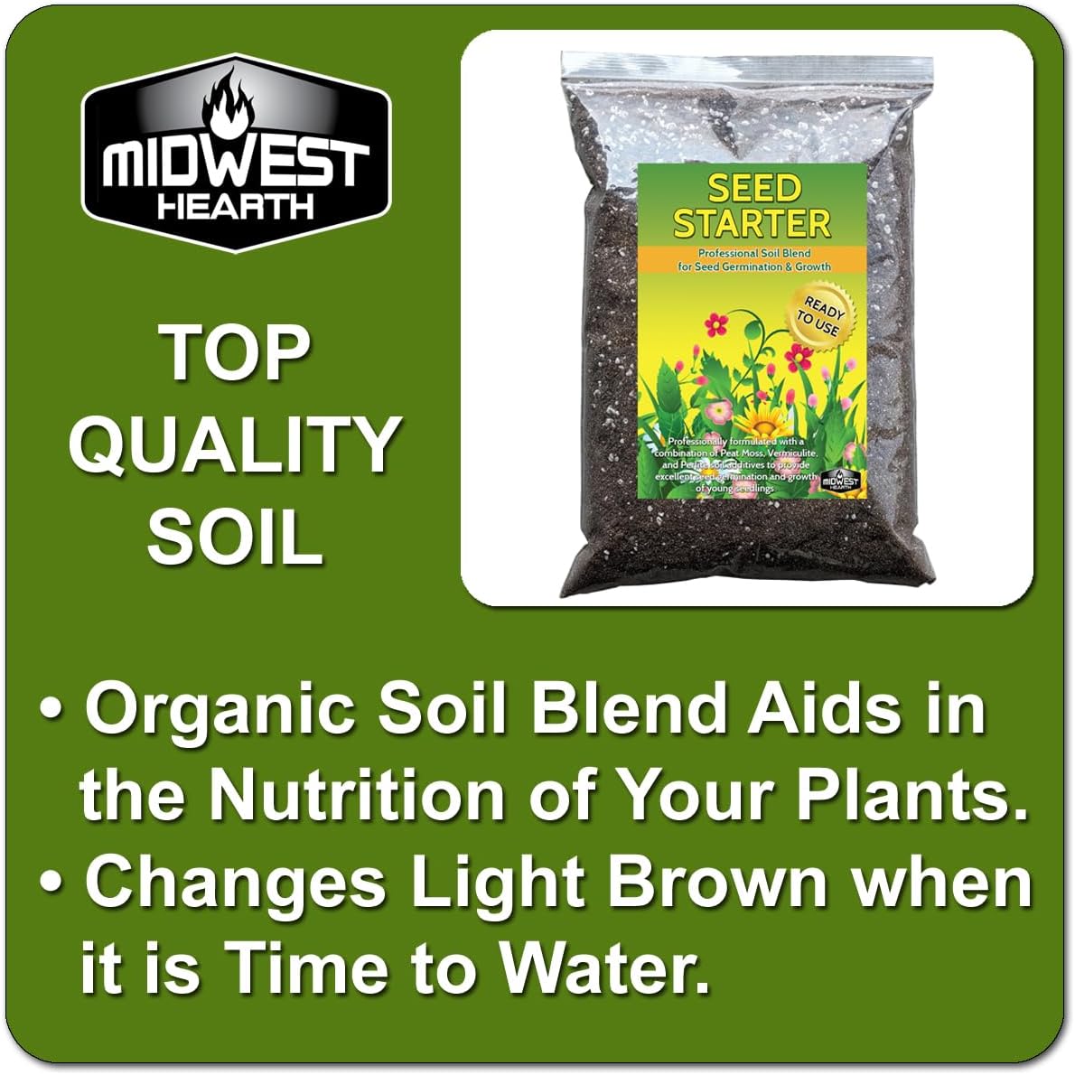 Seed Starter Natural Potting Soil Mix for Germination and Growth (Made in USA) (4 Dry Quarts)