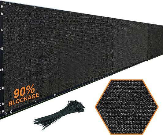 Xpose Safety Privacy Fence Screen 6’ x 50’ – Heavy Duty Black Mesh with 90% Visibility Block, UV Protection – Includes Cable Ties – for Garden, Yard, Nursery, Kennel, Dog Run, Greenhouse