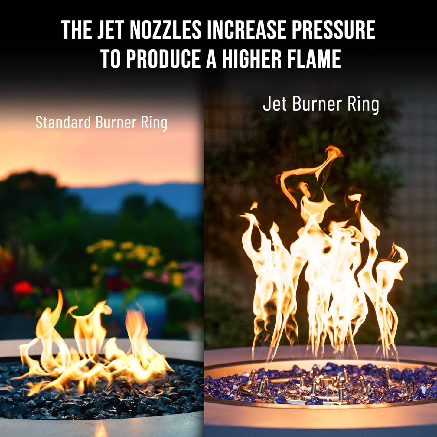 Skyflame 36-Inch Round Stainless Steel Fire Pit Jet Burner Ring - High Flame…