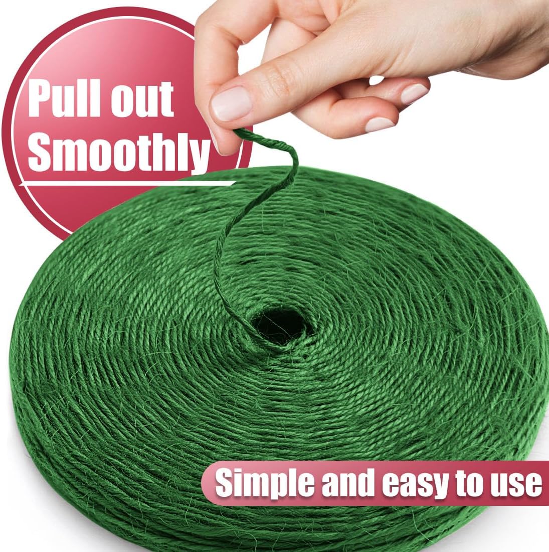 PerkHomy Garden Twine Strong Natural Jute 400 Feet Long Green Twine for Gardening Tomato Climbing Plant Tie Floristry Crafts Gift Wrapping Packing Decor (Green 2mm * 400feet)