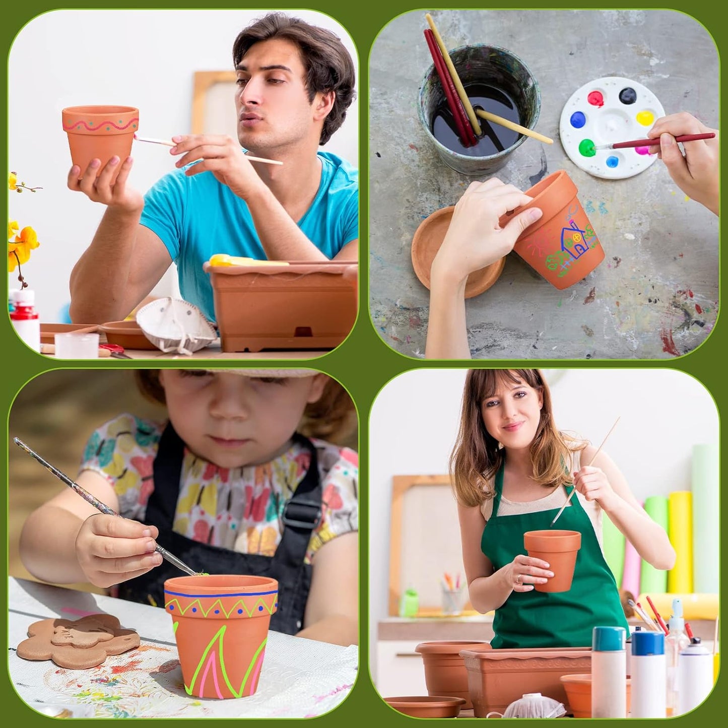 Hoolerry 120 Pcs 3 Inch Terracotta Pots Mini Clay Flower Pots with Drainage Hole, Succulent Planters for Indoor Outdoor Plants DIY Crafts Home Garden