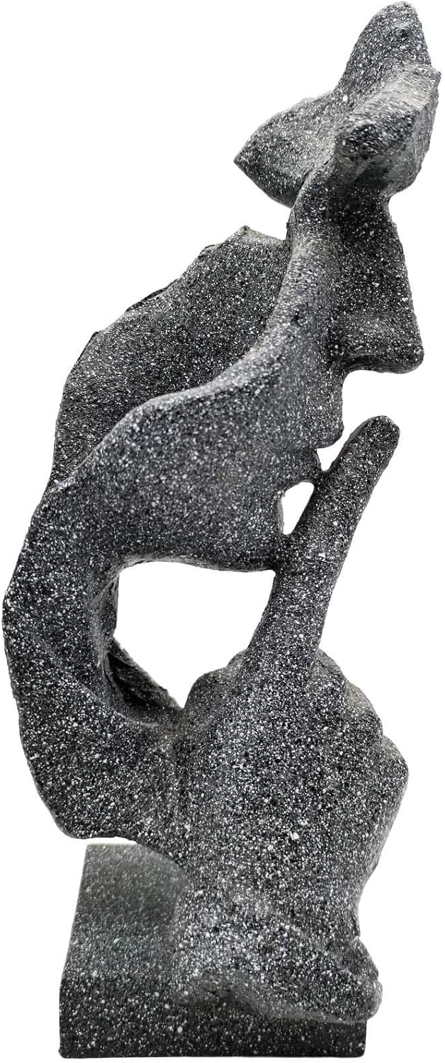 Thinker Statue Keep-Silence Office Décor - Silence is Gold Abstract Sculpture Keep Silent Men Figurine Creative Face Sculpture(Stone)