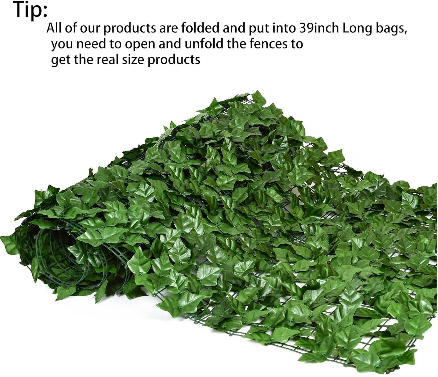 DearHouse Artificial Ivy Privacy Fence, 118x59in Artificial Hedges Fence and Faux Ivy Vine Leaf Decoration for Outdoor Garden Decor