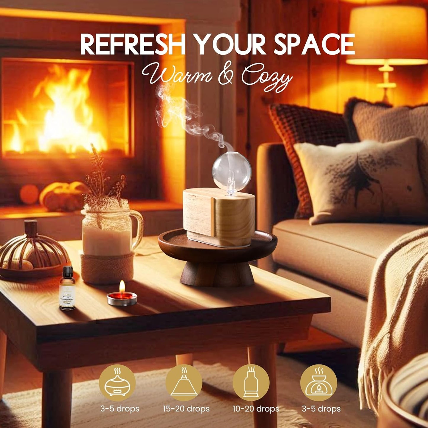 Cassia Cinnamon Bark Essential Oil for Room Spray, Diffuser, DIY Home Crafts - 1 Oz