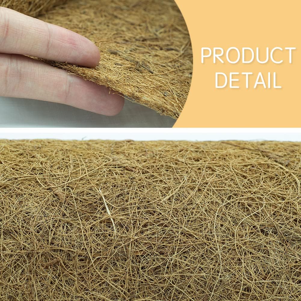 Coco Liner Roll, Large 12x120 inch Natural Coconut Liners for Planter Flower Basket, Natural Coconut Fiber mat, Garden Decoration, Animal pet pad, Reptile