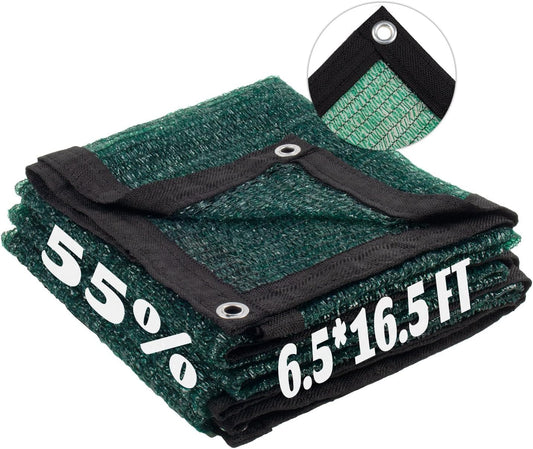 LOVE STORY 6.5x16.5FT 55% Green Shade Cloth Sun Shade Net with Grommets Sunblock Net Mesh Tarp for Garden,Plants Cover,Greenhouse and Patio