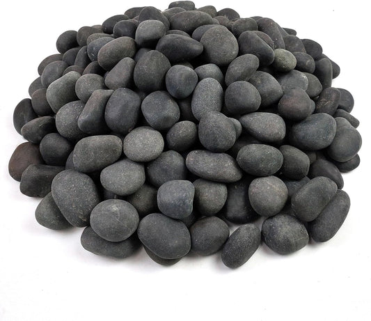 40 lbs Black Stones for Landscaping, 1-2 Inch Small Pebbles Natural Decorative Black River Rocks for Plants Aquarium Outdoor Garden Walkways Paving and Yards