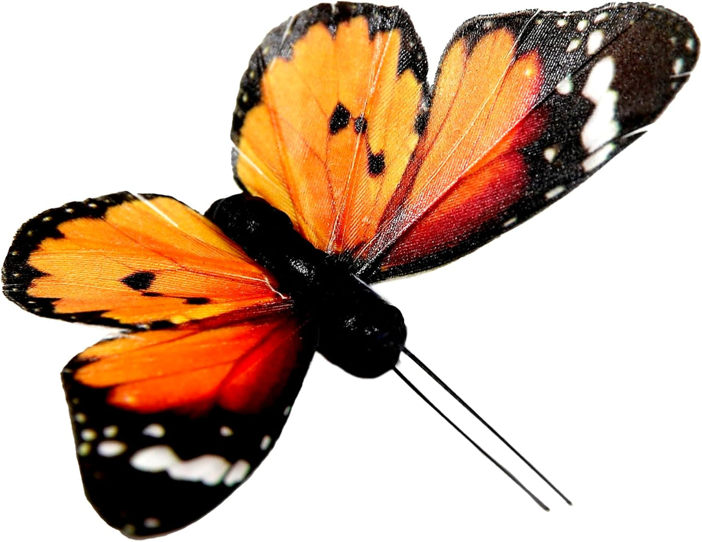 Cartanfill- Artificial Feather Simulation Butterfly Party Decoration Set, a Set of 12 Pieces with Wire, Used for Home Decoration in 12 Colors(C)