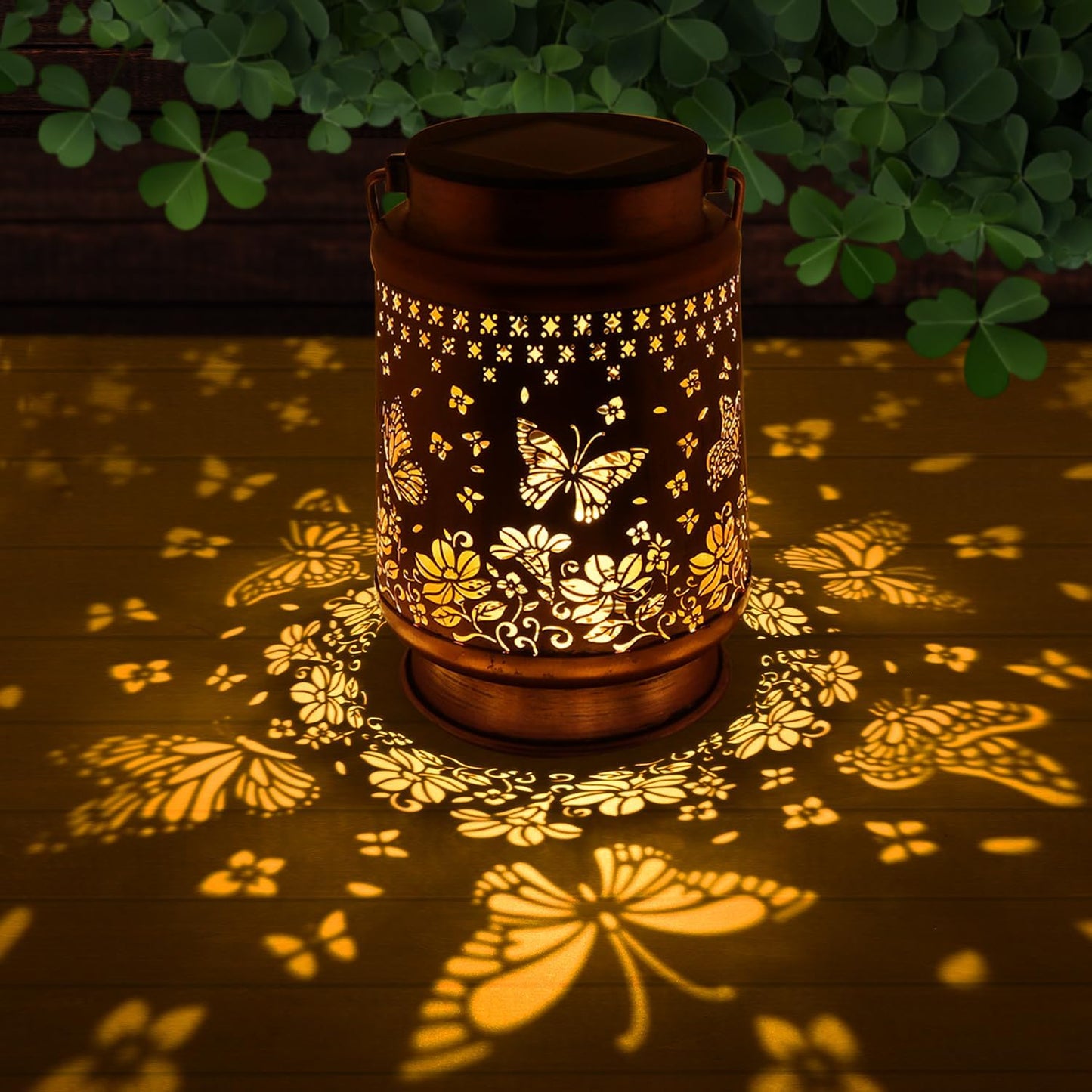 Solar Lanterns Outdoor Waterproof, Butterfly Hanging Solar Lanterns Birthday Gifts for Women Mom Grandma, Garden Decor for Patio Yard Lawn Backyard Porch