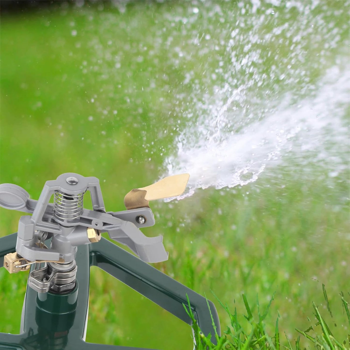 Metal Sprinklers for Yard Heavy Duty Zinc Alloy Pulsating Impact Sprinkler, Adjustable Rainbird Sprinkler Head with Metal Base, Sprinkler System for Lawn Yard Large Area Garden
