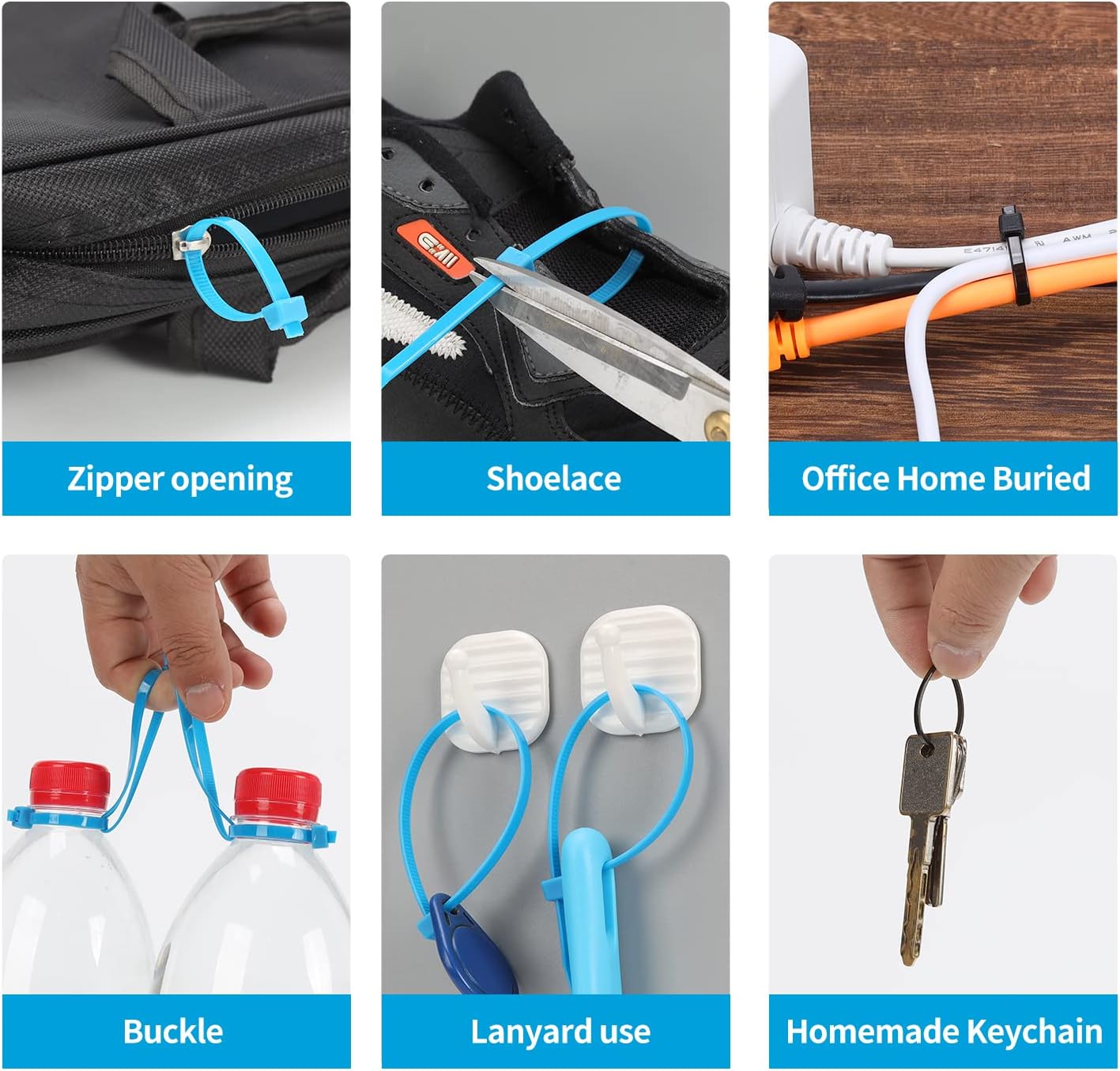 XINGO 100PCS Cable Zip Ties Heavy Duty, Premium Nylon Plastic Wire Ties with 50 Pounds Tensile Strength, Self-Locking Black Nylon Zip Ties for Indoor and Outdoor (16 inch, Purple)