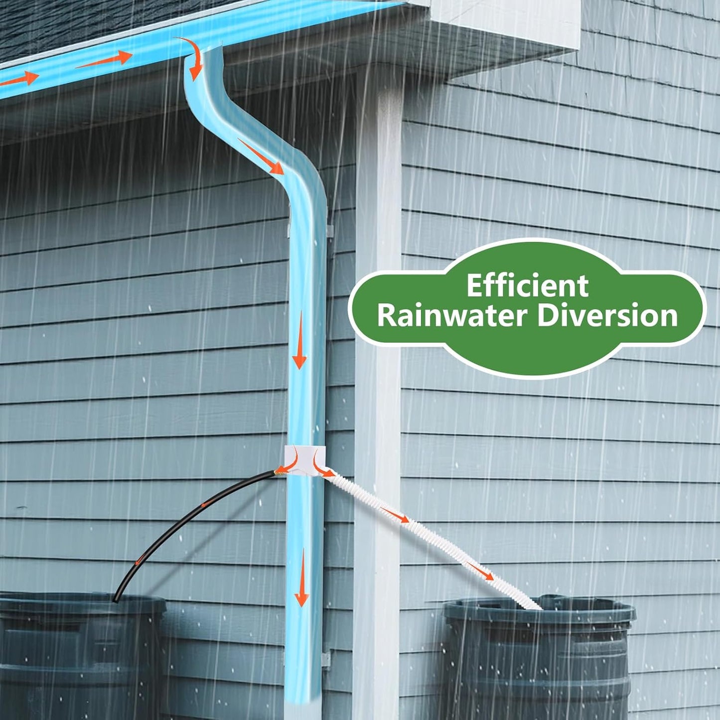 Rain Barrel Diverter Fits for 2"x3"Downspout,Rainwater Collection System,Rain Barrel Diverter Kit to Direct Water into Rain Barrel