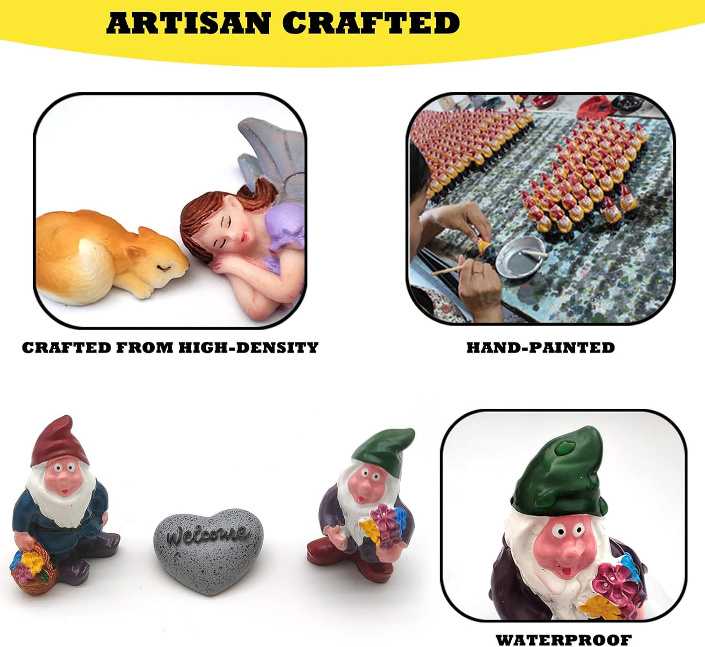 Fairy Garden Accessories Kit, 13PCS Little Fairies, Gnomes, Squirrels, Mushrooms Hand-Painted Resin Miniature Figurines Set for Outdoor/Indoor Fairy Garden, Plant Pot, Terrarium Decor