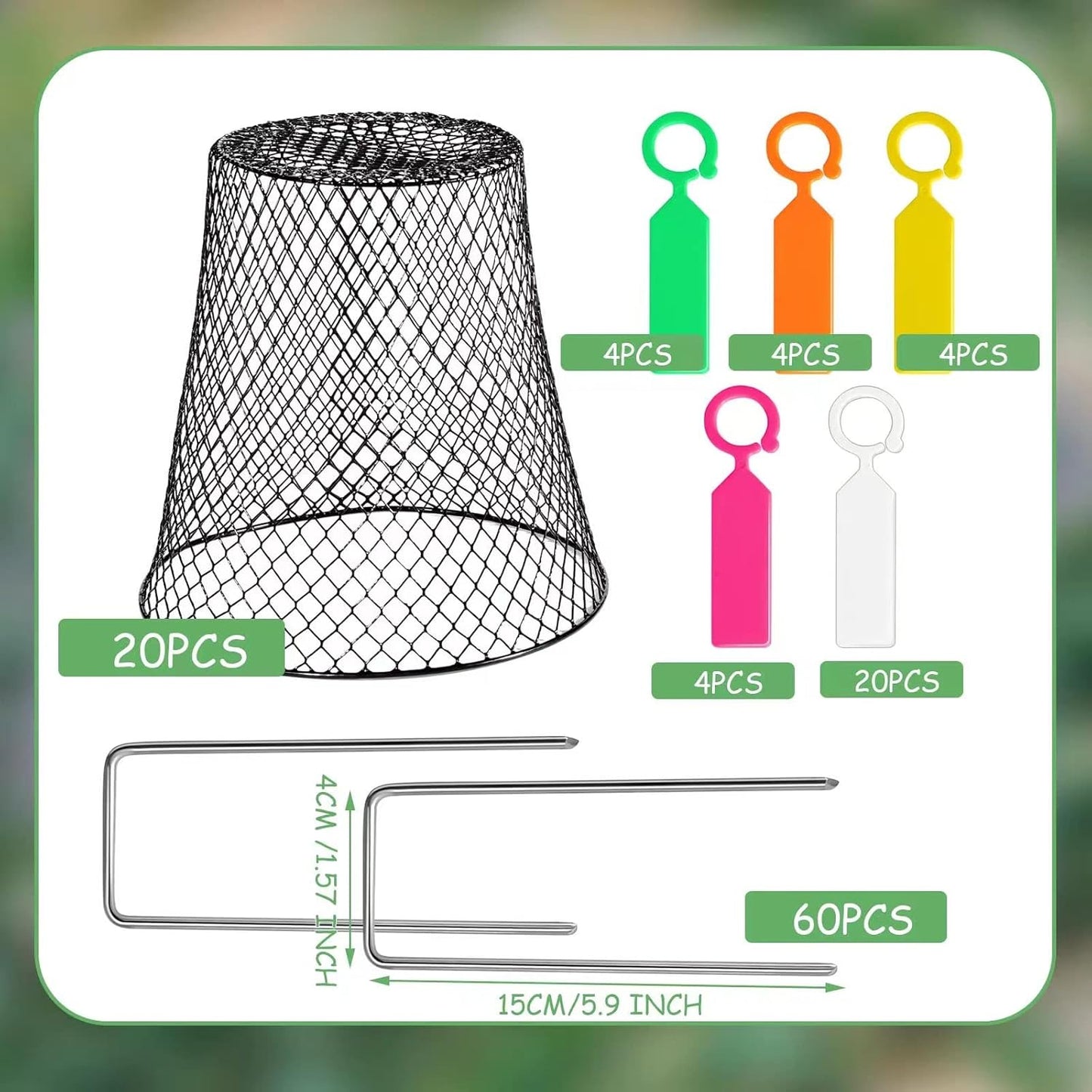 20 Pcs 9×9inch Chicken Wire Plant Covers Wire Garden Cloches Chicken Wire Cloche Plant Protector Metal Heavy Duty Garden Plant Cloche for Keeping Bunnies Chicken Squirrels Birds Other Out