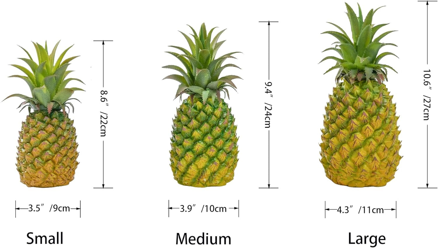QIRMIZI Artificial Pineapple -Simulated Fruit Decoration, Lifelike Fake Fruit Model, Perfect for Home Decor, Kitchen, Party & Photography Prop – Realistic & Eco-Friendly,Green Meduim