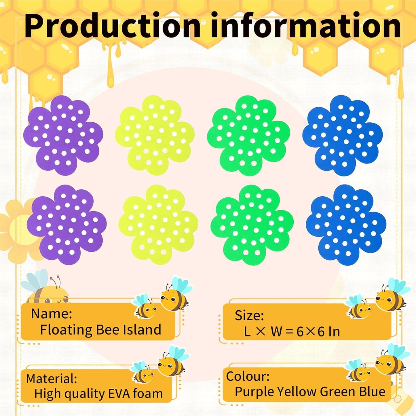 8 Pcs Bee Watering Station for Garden, Floating Bee Island & Butterfly Feeder with Bee Water, 4 Attracting Colors, 3X Faster Petal Texture, Zero-Drowning EVA Foam Design for Any Garden