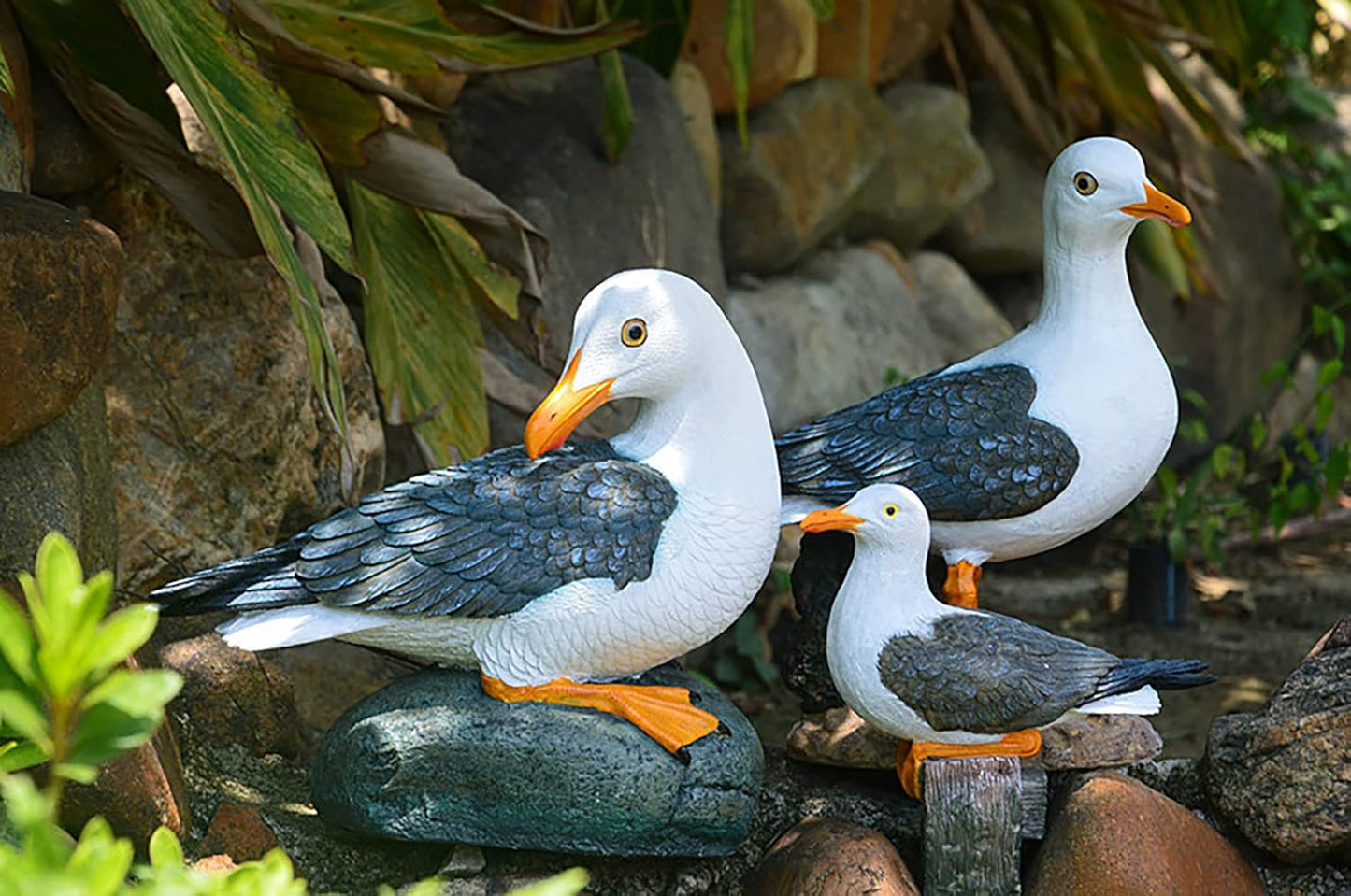 Coolboy Real Seagull Figurine - Garden Bird Statue, Decorations for Home & Outdoor Patio