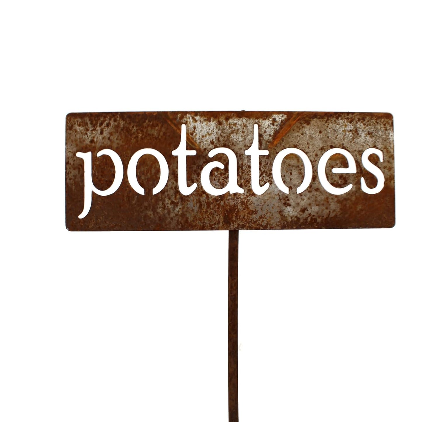 Classic Metal Garden Markers 19 Inches Tall (potatoes, Naturally Rusted)