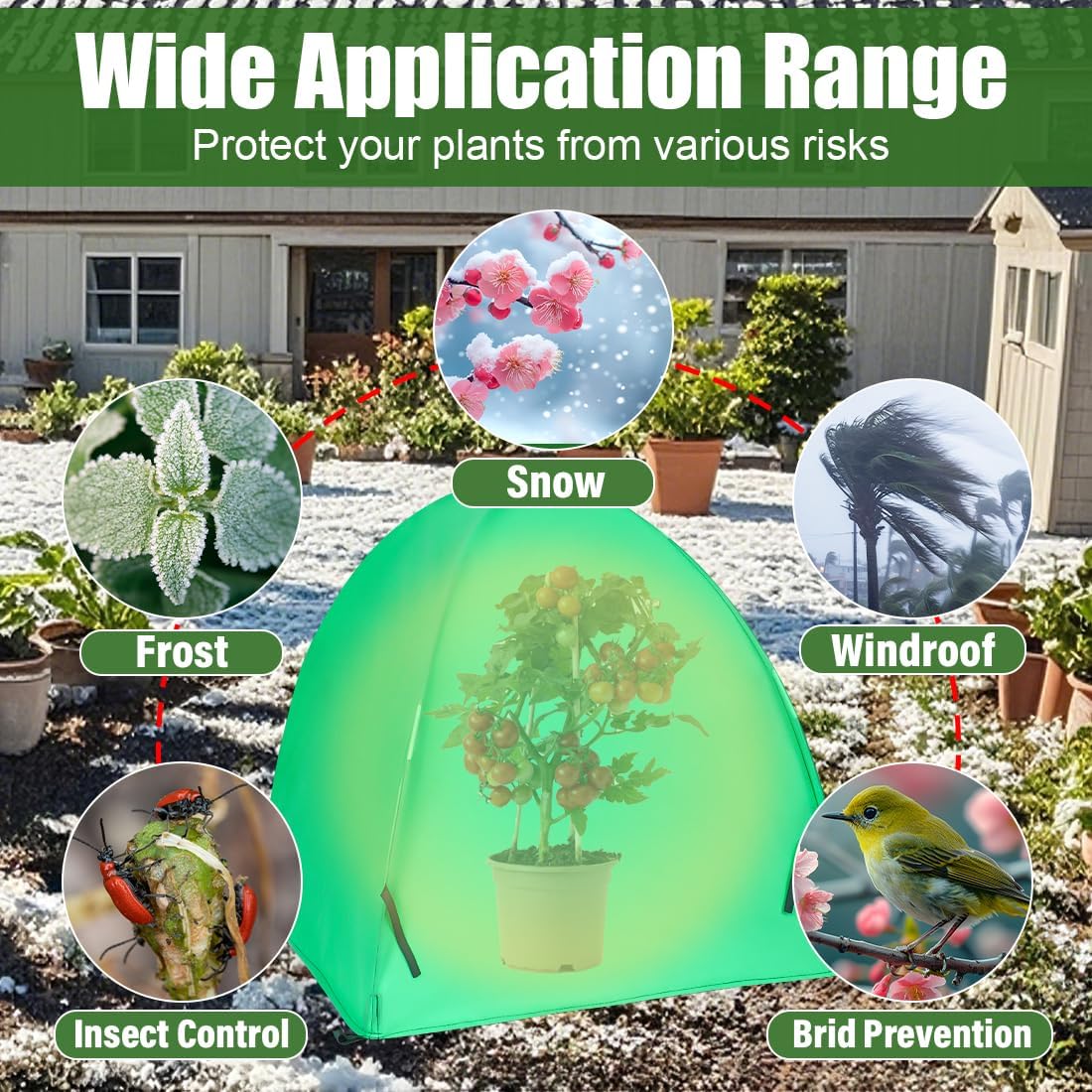 Plant Covers Freeze Protection for Winter, Outdoor Garden Frost Cover,Reusable Shrub Blankets Bags,Potted Fruit Vegetable Sall Tree Pest Protector(28inch,2-Pack)