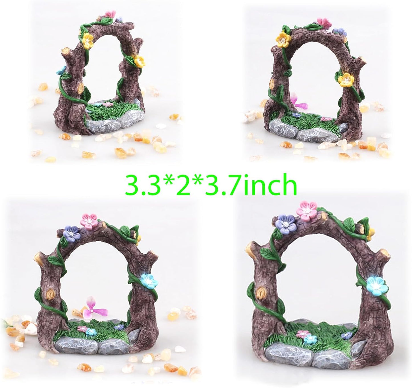 Kai Dream Miniature Fairy Garden Accessories, Resin Craft Flower Arch Figurine, 3.3 * 2 * 3.7 inches, Decorative Landscape, Dollhouse Decor