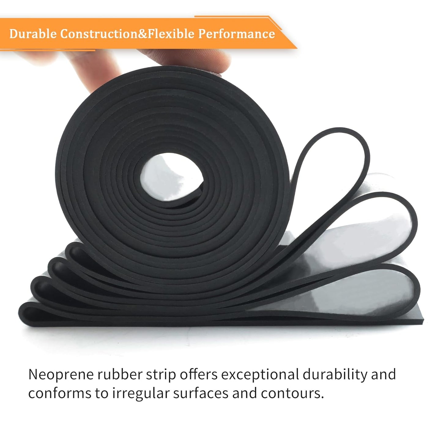 Neoprene Rubber Strips 1/2(.500)" Thick X 3" Wide X 5' Long, Solid Rubber Rolls Use for Gaskets DIY Material, Supports, Leveling, Sealing, Bumpers, Protection, Abrasion, Flooring