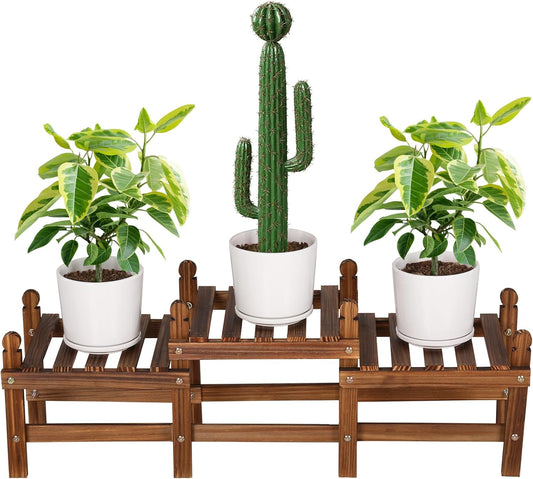 3 Tier Plant Stand Indoor,Wooden Low Plant Bench for Multiple Plants,Corner Flower Pot Stand Long Plant Holder for Balcony Patio Garden Decor (Free-Style Combination)