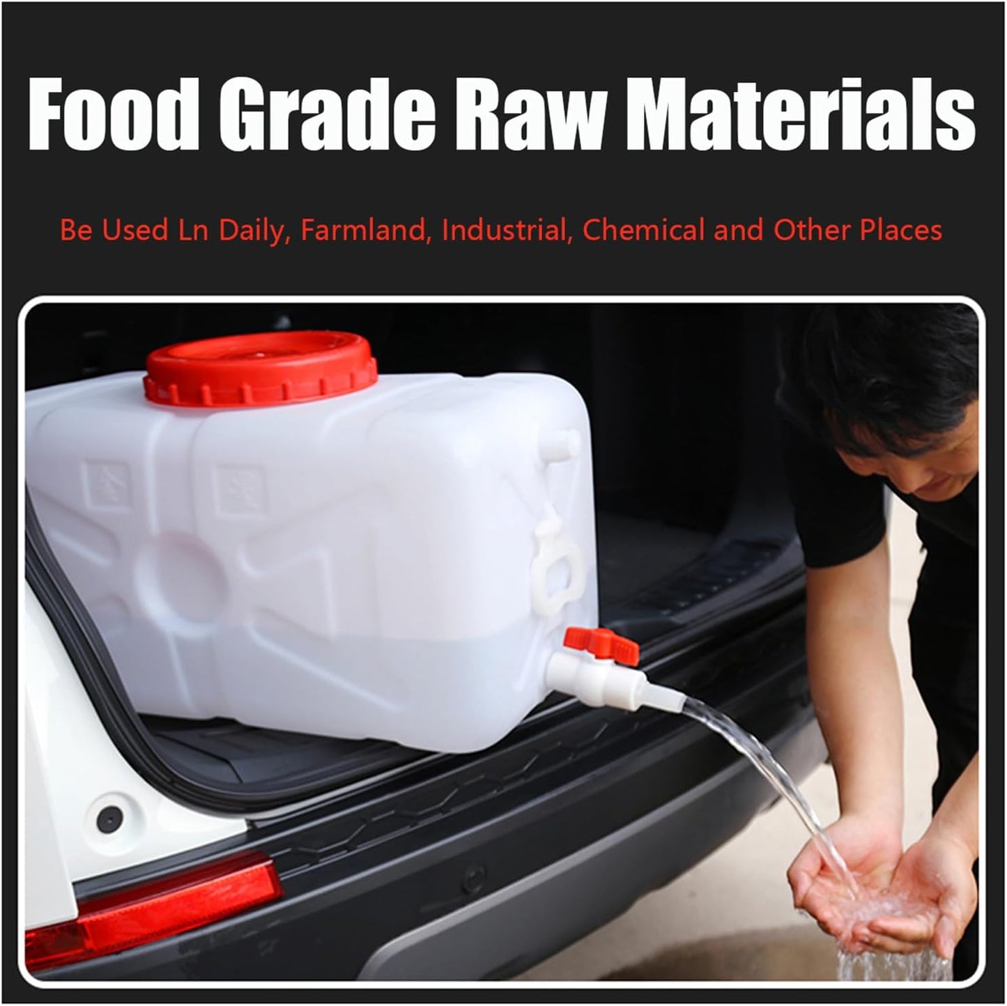 Plastic Water Storage Carrier with Tap 25L/35L/50L/80L/110L/200L Water Tank Dispenser Emergency Water Container for Camping Caravan Hiking Outdoor(Size:52.8Gal/200L)