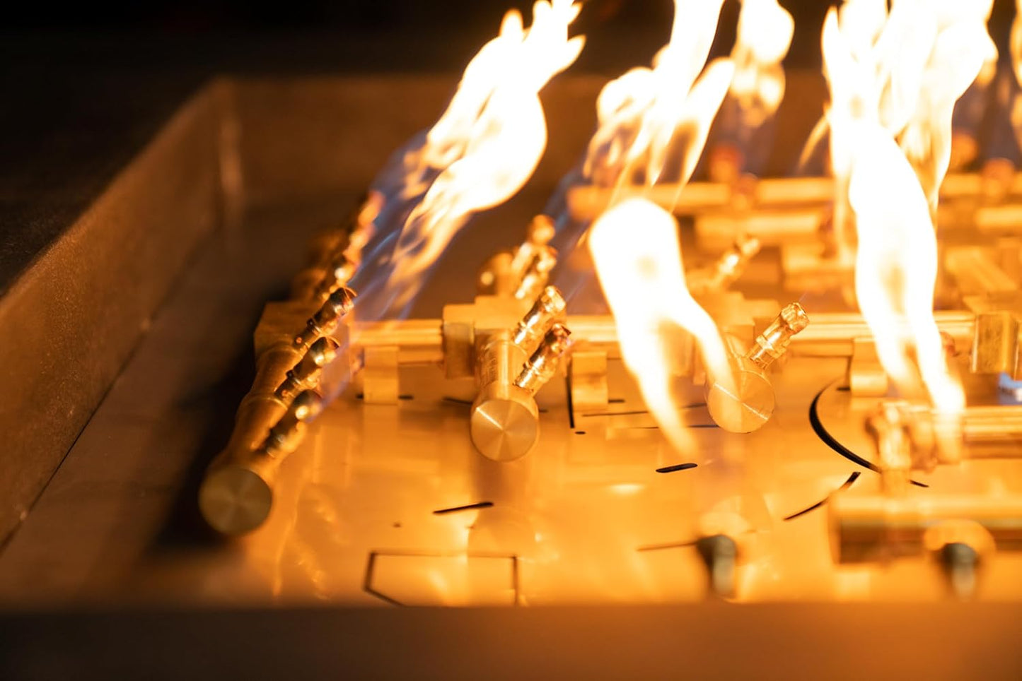 18" Inch Brass Jet Burner for Round & Square Fireplace - Premium Fire Pit Burner for Outdoor (Natural Gas or Propane)