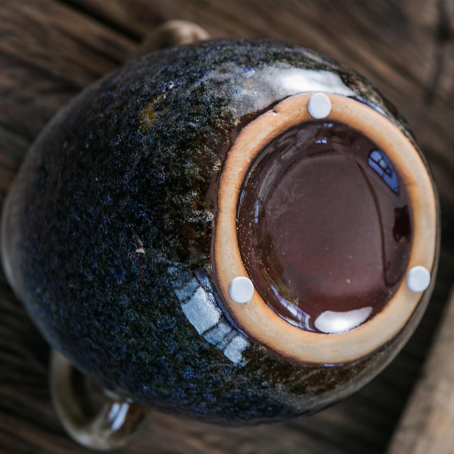 Brown Gradient Ceramic Vase with 2 Handles, Modern Farmhouse Decor, Rustic Terracotta Pottery, Decorative Flower Vases, Clay Small Vase, Centerpiece for Dining Table - 7 Inch Tall