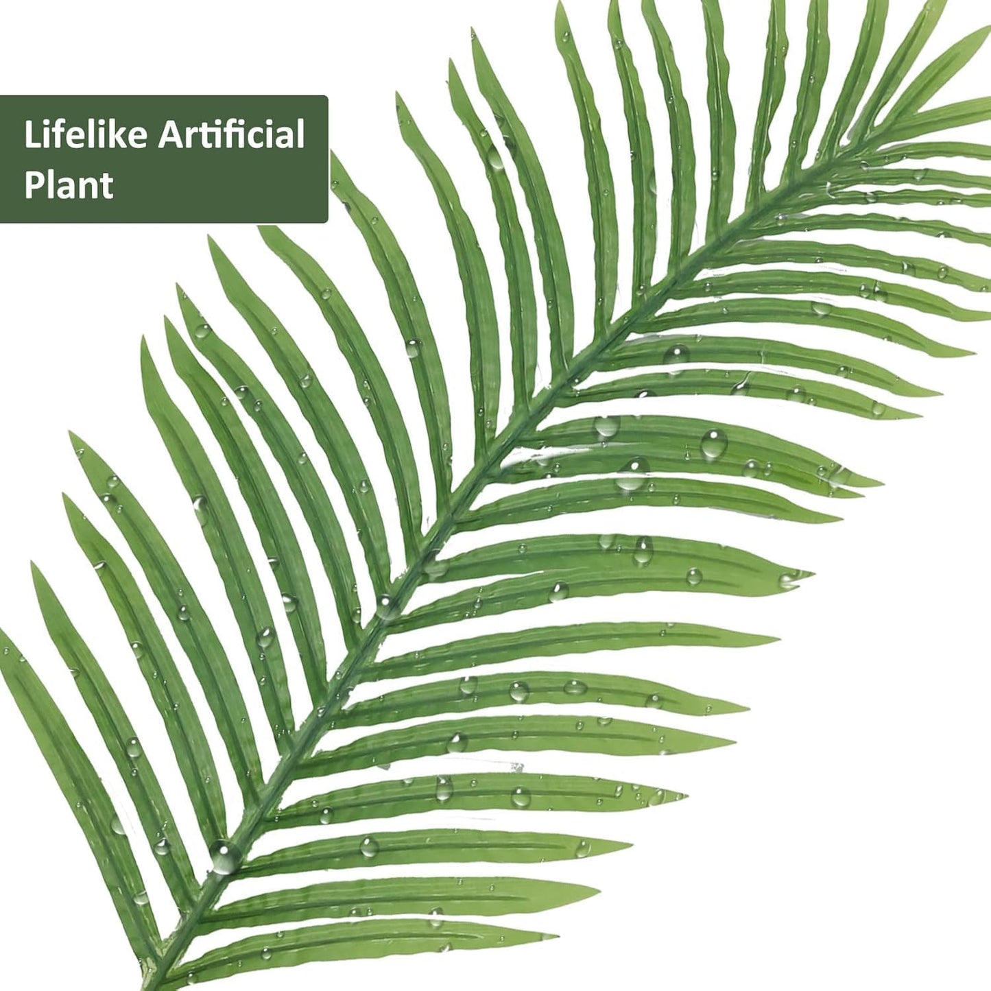 Artificial Fake Palm Tree 5FT 1Pack with White Planter & Free Moss, UV Resistant Artificial Palm Tree for Outdoors, Fake Plants for Poolside Home Room Decor, Faux Plants Outdoor Decor