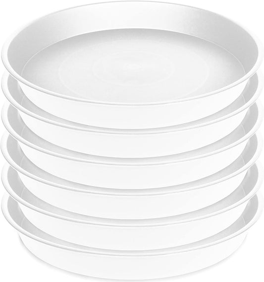 6 Pack of 10 inch Plant Saucer, Heavy Duty Plastic Plant Saucer 10" Round, Durable Plant Tray for Pots, Plant Saucers for Indoors, Plant Trays for Planter 8"/9"/10" (10 inch, Creamy White)