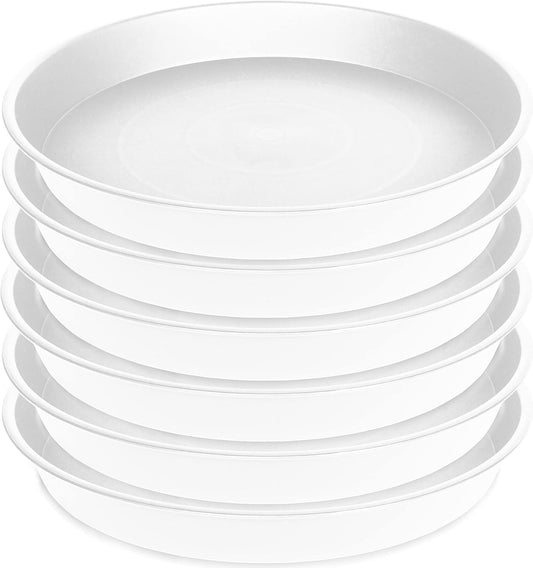6 Pack of 12 inch Plant Saucer, Heavy Duty Plastic Plant Saucer 12" Round, Plant Tray for Pots, Flower Plant Saucers for Indoors, Plant Trays for Planter 11"/12" (12 inch, Creamy White)