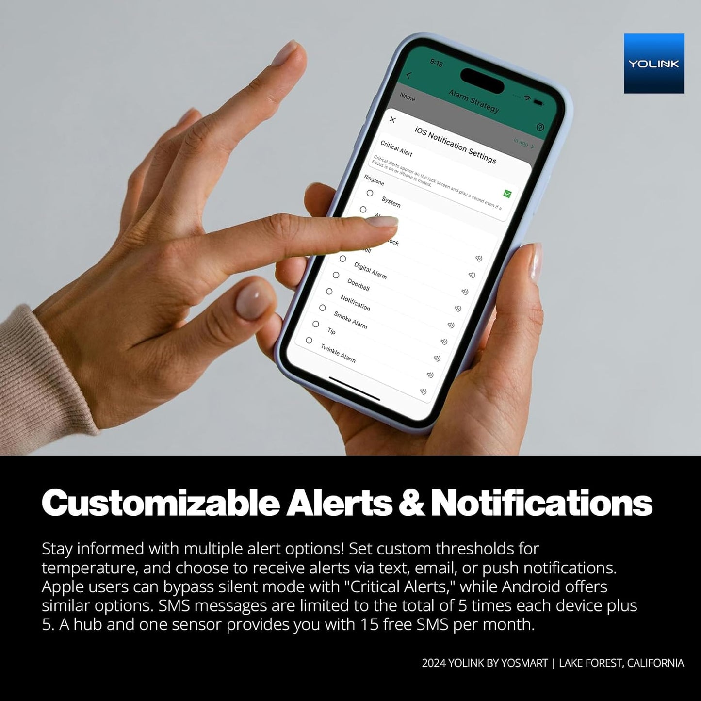 YoLink Smart Wireless Thermometer, Wide Temp Range for Freezer, Fridge, Green House, Pet Cage, App, Emails, Text/SMS alerts, up to 5 Years Battery Life- Hub Included