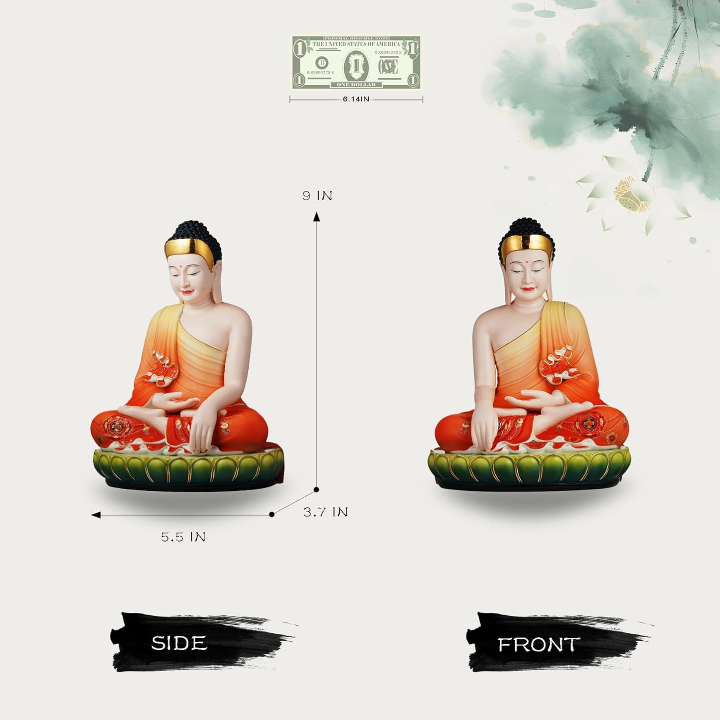 FENGSHUI-CAISHEN Top Ceramic Big Buddha Statue for Home, Meditation Sitting Buddha Figurine, Handmade Buddah, Buda, Budda, Buddha Statue Indoor/Outdoor, Buddha Decor & Gifts, Buddhas