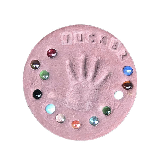 DIY Stepping Stone Kit with Color Pigment, Handprint Stepping Stone, Mother's Day Gift, Footprint Stepping Stone (10 Inch, Red)