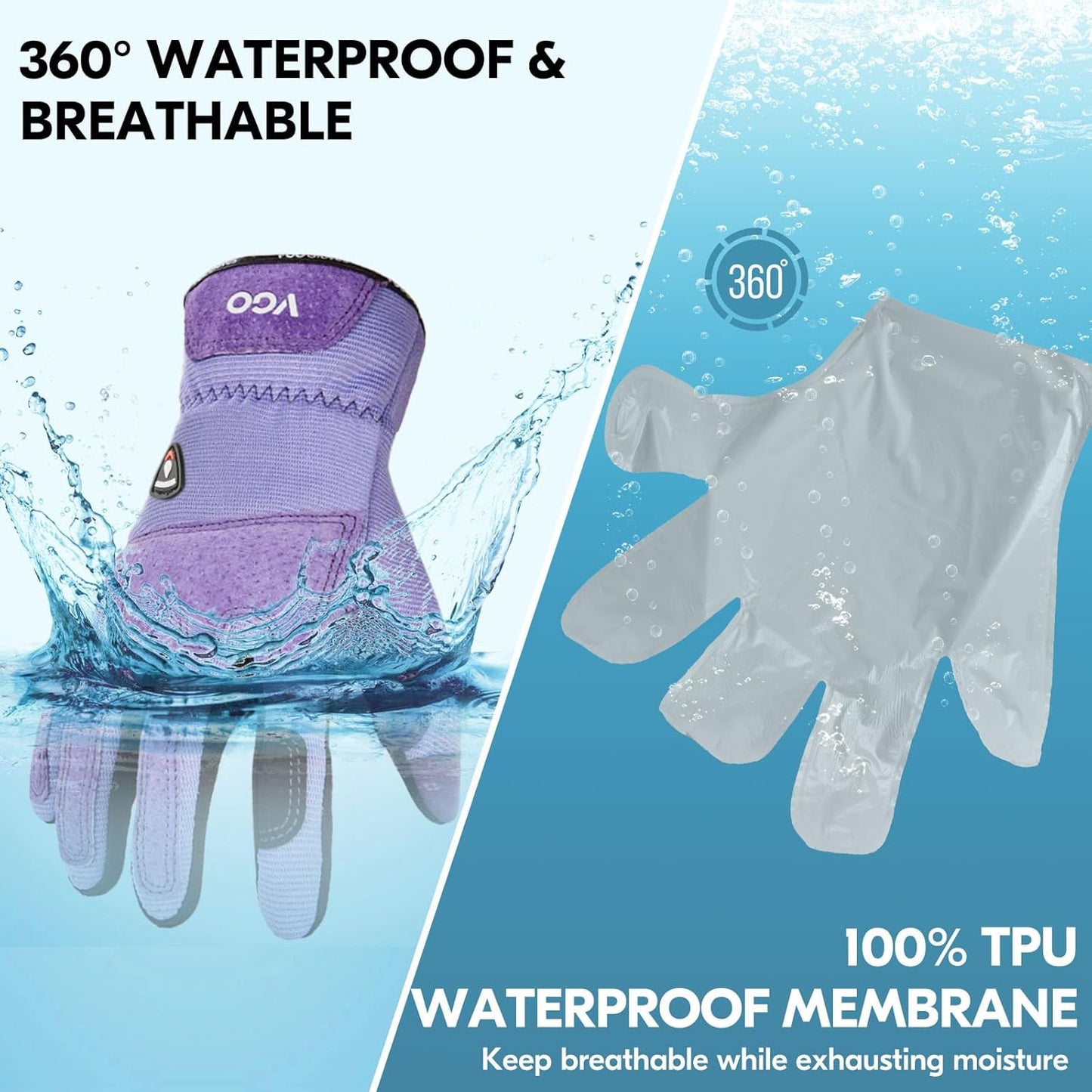 Vgo... Winter Gardening Gloves Women,Safety Work Gloves, Puncture-proof,Thornproof,Touchscreen(1 Pair,M,Purple,SL7471FLWP)