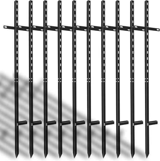 10 Pcs 46 inchens T-Bar Yard Sign Stakes Heavy Duty Metal Stake Yard Sign Holder/Steel Powder Coated Sign Posts for Outside/2mm Thickness Rust-Proof Outdoor Sign Holder for Outdoor Lawn Yard (10)