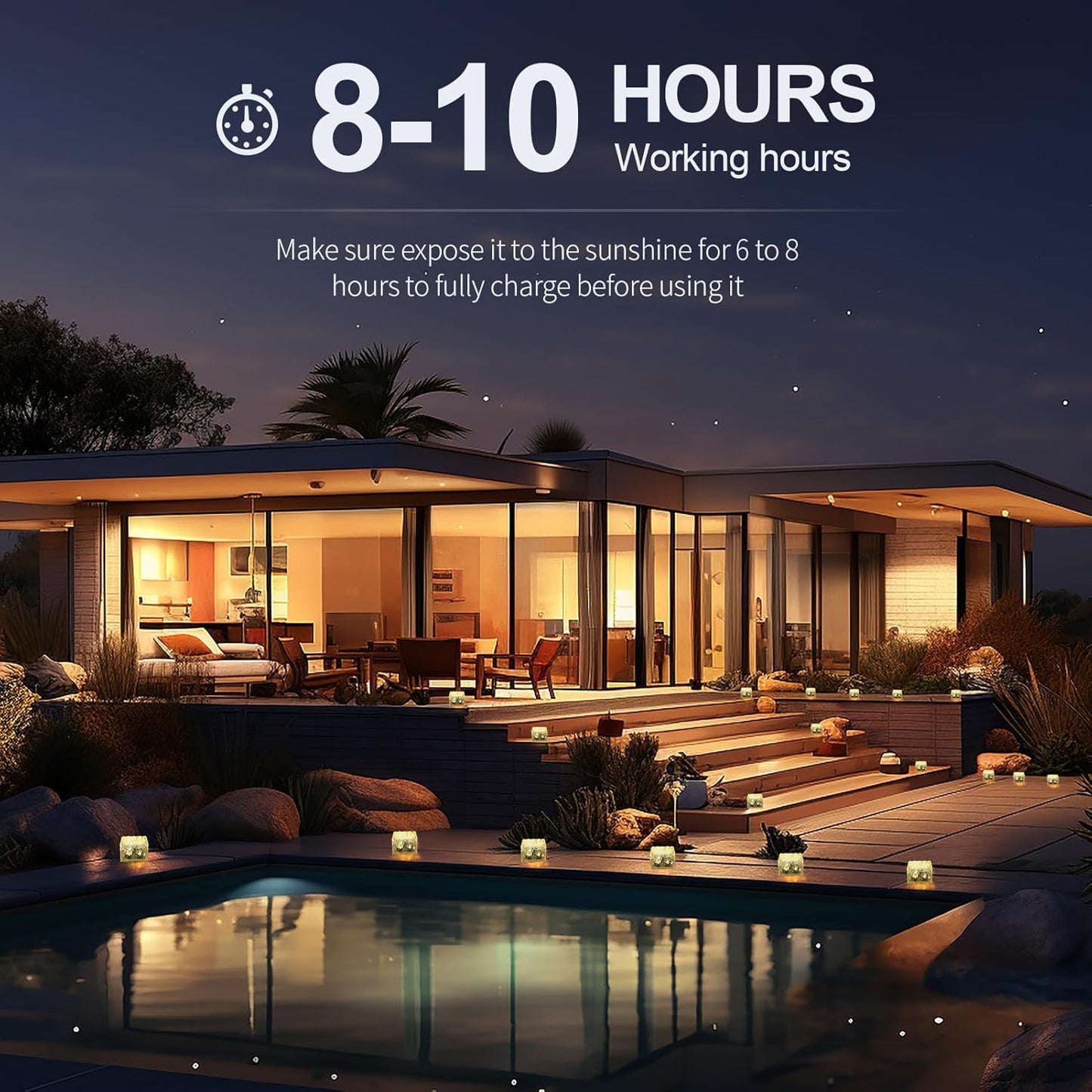 Solar Brick Lights-Outdoor Solar Lights for Yard-Solar Brick Landscape Path Light 6 Pack LED Light Brick Garden Decor for Pathway Patio Walkway Backyard Decoration